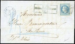 O 20c. Lauré Obl. GC3938 S/lettre De REMENVILLIER Du 13 Mars 1871 Frappée Du Cachet FELDPOST RELAIS N°66 Du 17 Mars Et D - Andere & Zonder Classificatie