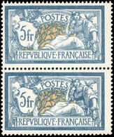 ** Paire Du 5F. Merson Bleu Et Chamois. Variété Peu Commune, Corset Bleu Tenant à Normal. TB. - Other & Unclassified