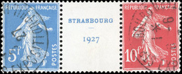 O Exposition De Strasbourg. Paire Du 5F. Et Du 10F. Avec Intervalle. Obl. SUP. - Andere & Zonder Classificatie