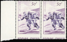 ** 50Fr. Lilas. Variété De Piquage, ''REPUBLIQUE FRANCAISE'' En Bas Du Timbre. Paire. BdeF. TB. - Sonstige & Ohne Zuordnung