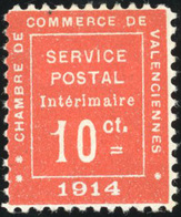 * 10c. Vermillon. Valenciennes. SUP. - War Stamps