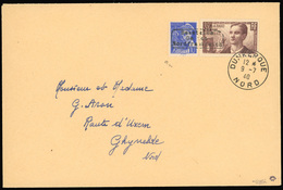 O 2 Valeurs Obl. Cachet DUNKERQUE S/lettre Frappée Du CàD De DUNKERQUE Du 9 JUILLET 1940 à Destination De GHYVELDE. Arri - War Stamps