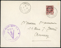 O ANNECY. 1F.50 Brun Obl. S/lettre Locale Frappée Du CàD D'ANNECY Du 6 Septembre 1944 Et Du Grand Cachet ''ETAT MAJOR DE - Bevrijding