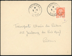 O POITIERS. 3F. Orange, Type II, Obl. S/lettre Locale Frappée Du CàD De POITIERS Du 9 Septembre 1944. TB. - Bevrijding