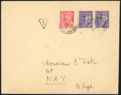 O Paire Du 60c. Violet, Obl. S/lettre Frappée Du CàD De TOULOUSE Du 20 Octobre 1944 à Destination De NAY. Cachet D'arriv - Bevrijding