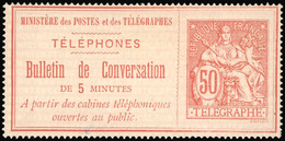 (*) 50c.rouge S/rose. TB. - Telegraph And Telephone