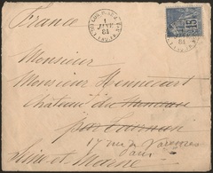 O 15c. ALPHEE DUBOIS Obl. CàD COR. D'ARM. LIG.1. PAQ. FR. N°1. 1 Janvier 84 Sur Lettre à Destination De TOURNAN Puis Rée - Andere & Zonder Classificatie