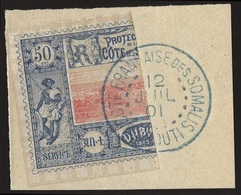 O Moitié Du 50c. Bleu Et Rose. Obl. S/fragment. TB. - Andere & Zonder Classificatie