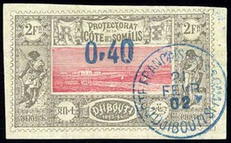 O 0,40 Sur 2F. Obl. Cachet Bleu DJIBOUTI Du 21 Février 1902. TB. - Other & Unclassified