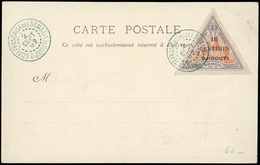 O 10c. Sur 2Fr. Violet Et Orange Obl. Sur Carte Postale Frappée Du CàD De COTE FRANCAISE DES SOMALIS - DJIBOUTI Du 02 SE - Sonstige & Ohne Zuordnung