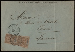 O 30c. Paire Obl. CàD FIA NARANTSOA 11 Mai 01 Sur Lettre à Destination De La FRANCE. TB. - Other & Unclassified