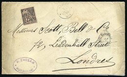 O Timbre De Colonies Générales N°54. 25c. Alphée Dubois Obl. S/lettre Frappée Du CàD ANNAM - HUE Du 2 Janvier 1890 à Des - Andere & Zonder Classificatie