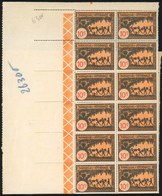 ** 20 Timbres D'enregistrement. 10c. Vignette Brun S/noir. - Sonstige & Ohne Zuordnung