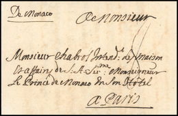 O Marque Postale Manuscrite De Monaco Datée Du 11 Mai 1751 à Destination Du Prince De Monaco En Son Hôtel à PARIS. Lettr - Sonstige & Ohne Zuordnung