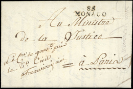 O Marque Postale Manuscrite De Monaco Datée Du 29 Germinal AN IX à Destination De PARIS. Cursive ''85 MONACO'' Et Taxe à - Andere & Zonder Classificatie