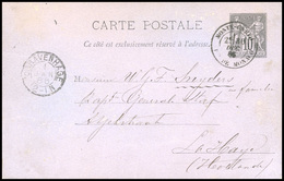 O Entier Carte Postal à 10c. Noir S/lilas Frappée Du CàD De MONTE-CARLO Pte DE MONACO Du 30 Décembre 1885 à Destination  - Sonstige & Ohne Zuordnung