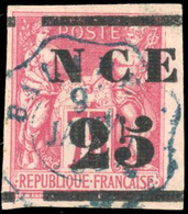 O 25c. S/75c. Rose. Obl. CàD Bleu De BALDE Du 9 Janvier 1883. Oblitération Rare. SUP. - Sonstige & Ohne Zuordnung