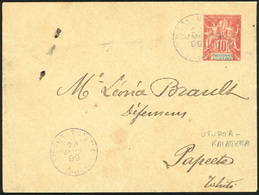 O Entier Postal Du 10c. Rouge Frappée Du CàD De UTUROA-RAIATEA Du 24 Janvier 1899 à Destination De PAPEETE. Oblitération - Andere & Zonder Classificatie