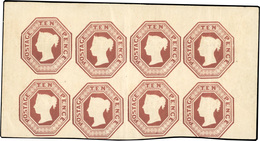 * 1854. 10d. Brown. Magnificent Unsed OG Block Of 8 From The Two Top Rows Of The Sheet, Just Touched At Lower Right With - Autres & Non Classés
