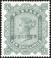 * 10sh. Grey Green. Plate 1. Overprint ''SPECIMEN''. Exceptional Quality. - Other & Unclassified