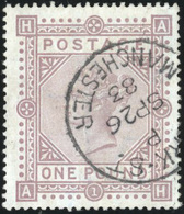 O 1882. 1£. Brown-lilac On Blued Paper. Wmk. Anchor. Perf. 14. Plate 1. Lettered BE. Used Is Genuine. - Other & Unclassified