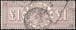 O 1£. Brown-lilac. Letter CH/HL. Crease. F. - Other & Unclassified