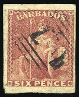 O 6p. Pale Rose-red. SUP. - Barbados (...-1966)