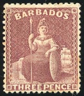 * 3p. Purple-brown. SUP. - Barbados (...-1966)