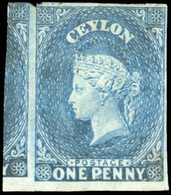 * 1p. Blue. The Left Of The Sheet. SUP. - Ceylon (...-1947)