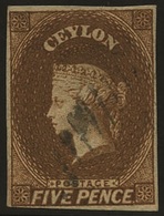 O 5p. Chestnut. VF. - Ceylon (...-1947)