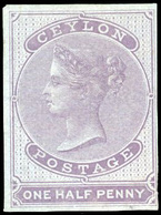 * 1/2d. Reddish Lilac Blued Paper. Ex. Collection FERRARI. SUP. - Ceylon (...-1947)