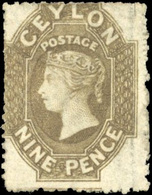 (*) 9p. Olive Sepia. VF. - Ceylon (...-1947)