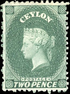 * 1/2 Dull Mauve + 1p. Deep Blue + 2p. Grey Green. SUP. - Ceylon (...-1947)