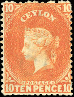 * 10p. Orange. RPSL Certificate. VF. - Ceylon (...-1947)