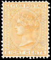 * 8c. Orange-yellow. P. 14 X 12 1/2. SUP. - Ceylon (...-1947)
