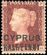 * 1/2 P. On 1p. Red. Plate 205. VF. - Cyprus (...-1960)