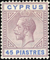 * 45pi. Dull Purple And Ultramarine. SUP. - Cyprus (...-1960)