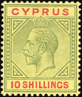 * 10s. Green And Red/pale Yellow. SUP. - Cyprus (...-1960)