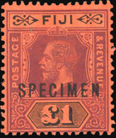 * 1£. Purple And Black. Optd. SPECIMEN. SUP. - Fiji (...-1970)