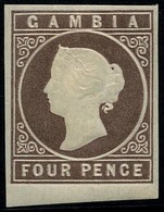 * 4p. Brown. Bottom Of Sheet. VF. - Gambia (...-1964)