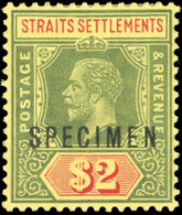 * 2$. Green And Red + 5$ Green And Red. Optd. SPECIMEN. VF. - Sonstige & Ohne Zuordnung