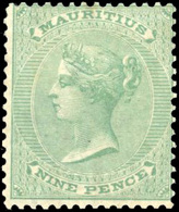 * 9p. Yellow-green. VF. - Mauritius (...-1967)