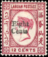 * 8c. On 12c. Carmine. VF. - Nordborneo (...-1963)