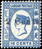 * 2c. On 16c. Blue. VF. - Nordborneo (...-1963)