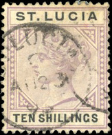 O 10sh. Dull Mauve And Black. VF. - St.Lucia (...-1978)