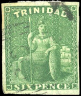 O 6p. Deep-green. VF. - Trinidad & Tobago (...-1961)