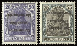 * 20p. Bleu-violet + 75p. Vert Et Noir. Surcharge Renversée. Forte Charnière Sinon TB. - Sonstige & Ohne Zuordnung