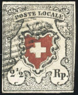 O POSTES FEDERALES. 21/2r. Noir Et Rouge. POSTE LOCALE. Obl. TB. (SBK N°14) - Sonstige & Ohne Zuordnung