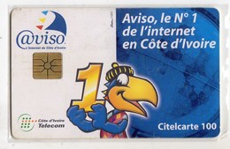 COTE D'IVOIRE REF MV CARDS IVC-33 100U INTERNET AVISO PARROT - Côte D'Ivoire