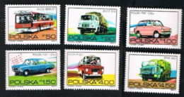 POLONIA (POLAND) - SG 2275.2280  - 1973 MOTOR VEHICLES  (COMPLET SET OF 6)  -   MINT** - Neufs